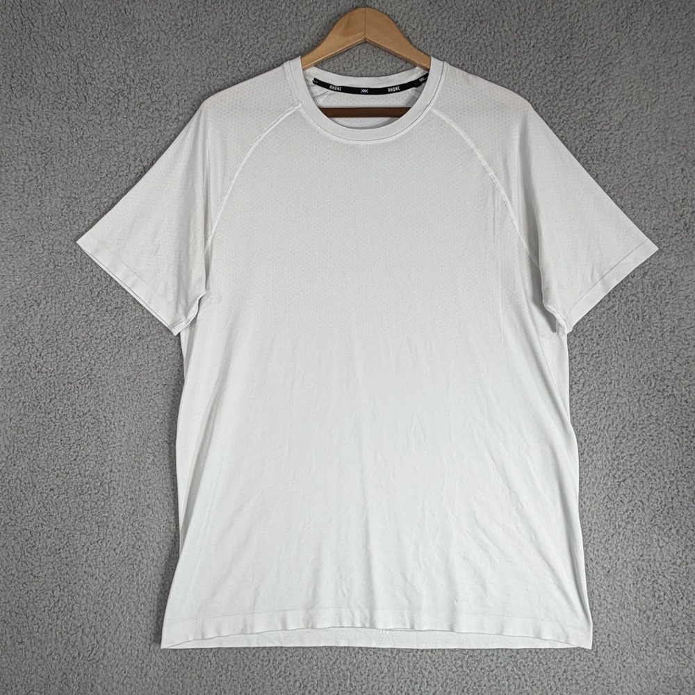 Rhone Shirt Men's Size Medium White Short Sleeve Mesh T-Shirt Crewneck
